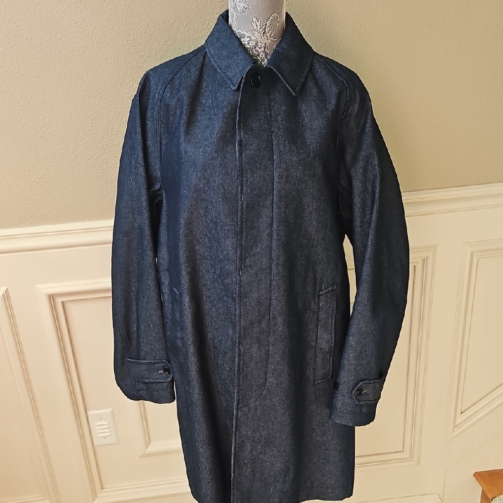 Men's Dark Navy Denim Overcoat